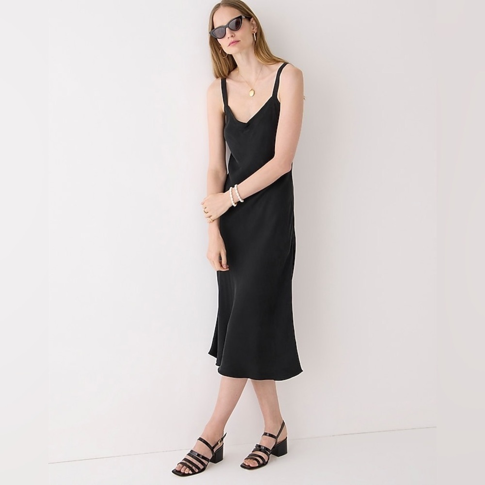 J. Crew Black Slip Dress